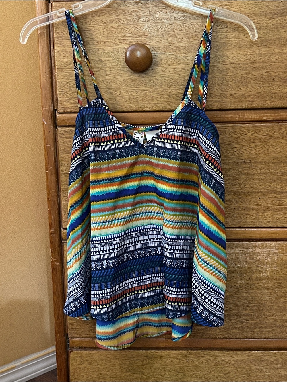New Mexico Style Mimi Chica Multicolor Double Spaghetti Strap Camisole
